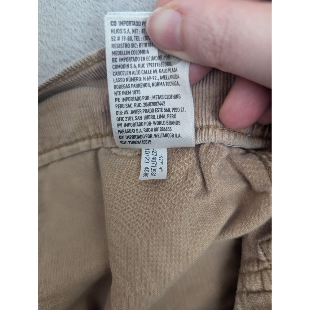 American Eagle Pants Womens 8 Beige Jogger Cargo Corduroy Elastic‎ Y2K Baggy - Picture 12 of 13